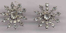 Rhinestone Snowflake Screw On Estate Earrings