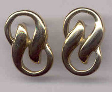 Goldtone Swirl Pierced Estate Earrings