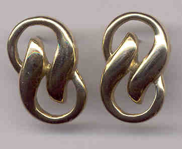 Goldtone Swirl Pierced Estate Earrings