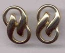 Goldtone Swirl Pierced Estate Earrings