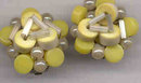 Yellow Beaded Clip Earrings