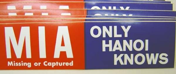 MIA Vietnam War POW Bumper Stickers