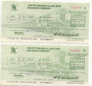 Pittsburgh Lake Erie Railroad Checks