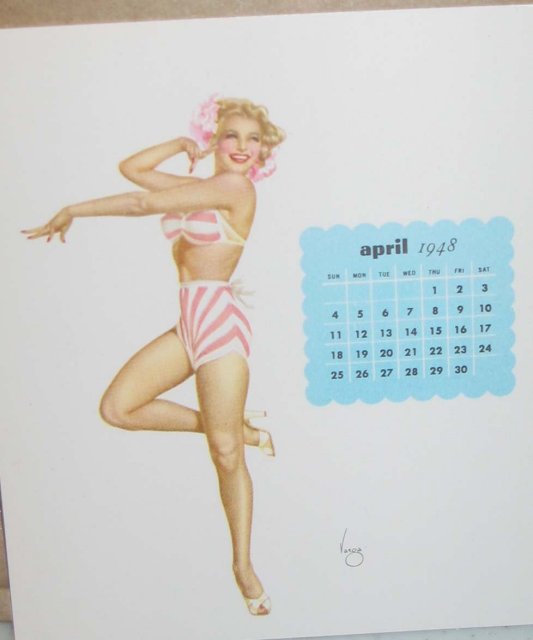 Varga 1948 Pinup Calendar Sheet