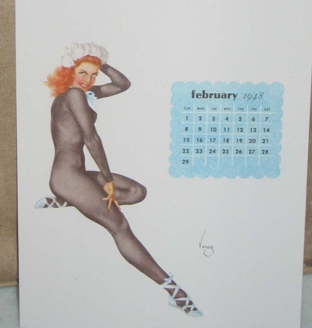 Varga 1948 Pinup Calendar Sheet