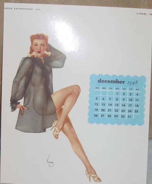 Varga 1948 Pinup Calendar Sheet