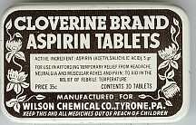 Cloverine Aspirin Medicine Tins