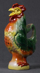 Majolica Style Rooster Pitcher