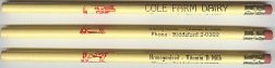 Cole's Dairy Farm Cow Pencils 1950