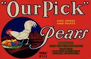 Our Pick Pears Fruit Crate Label