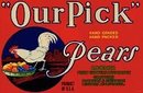 Our Pick Pears Fruit Crate Label