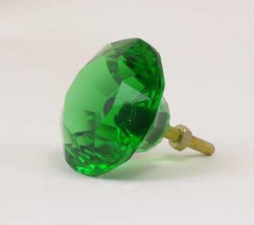 Green Glass Drawer Pulls 2.5