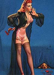 Elvgren Redhead Print - Dog Gone