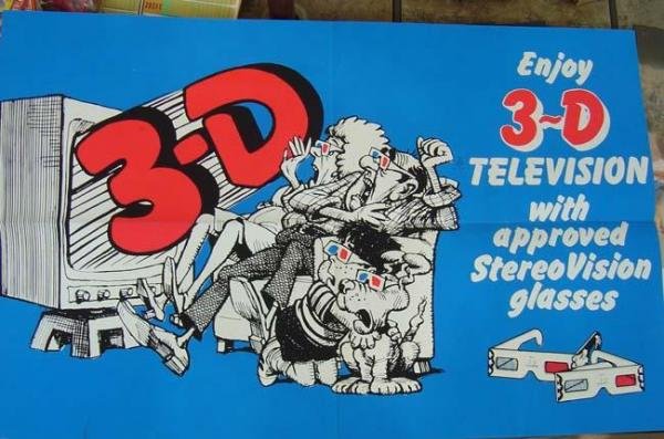 3-D Glasses Television Poster 1970s