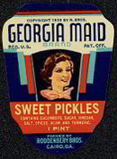 Georgia Maid Sweet Pickle Label