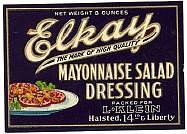 Elkay Mayonnaise Salad Labels