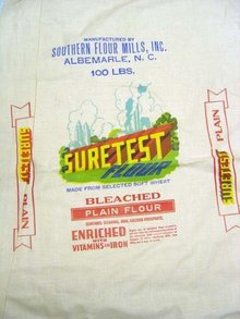 Suretest Cloth Flour Bag 1950s