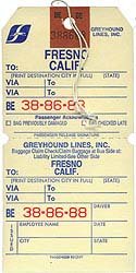 Greyhound Bus Baggage Tags 1970s
