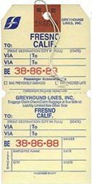 Greyhound Bus Baggage Tags 1970s