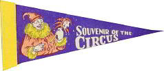 Souvenir Circus Felt Pennant 1930s