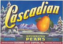 Cascadian Pear Labels 1940s