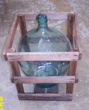 French Wine Jug in Wood Crate