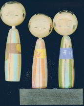 Magnetic Kokeshi Dolls - Vintage Wood Toys