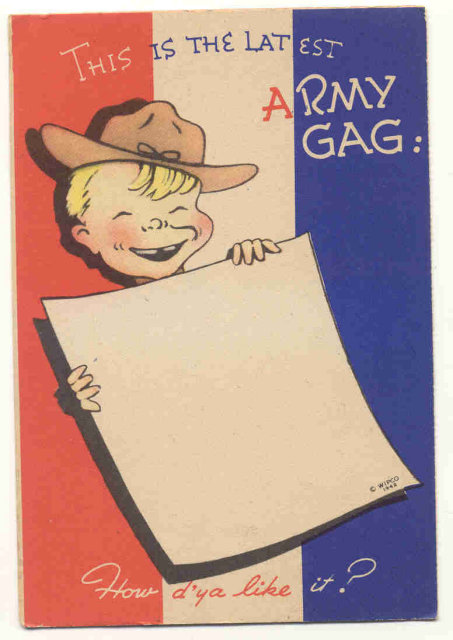Army Gag Postcard 1940s