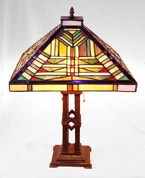 Tiffany Style Mission Glass Lamp - New