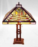 Tiffany Style Mission Glass Lamp - New