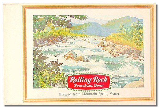 Rolling Rock Beer Poster 1950s