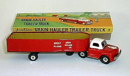 Tin Friction Toy Grain Hauler Truck 1950s