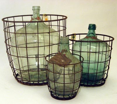 Wine Bottle Wire Basket 1930s