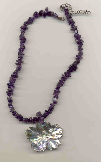Amethyst Stone Abalone Choker