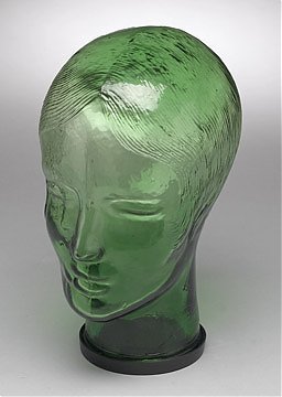 Glass Mannequin Head - Green