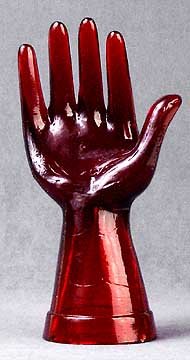 Glass Mannequin Hand - Red