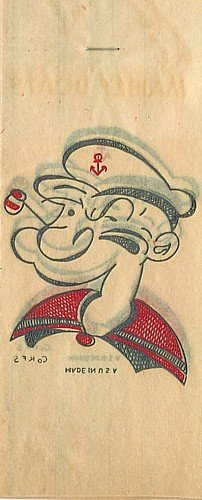 Popeye Iron-On Transfer Decals Toys 1940s