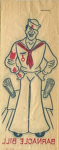 Barnacle Bill Sailor Iron-On Transfer Decals Toys 1940s