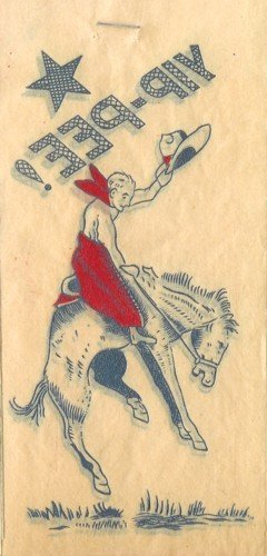 Bucking Bronco Cowboy Iron-On Transfer Decal 1940s