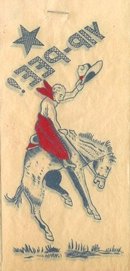 Bucking Bronco Cowboy Iron-On Transfer Decal 1940s