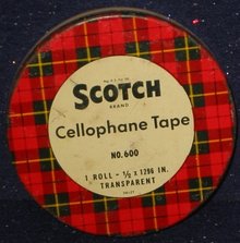 Scotch Tape Plaid Tin 1940s