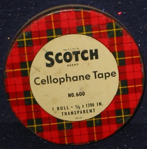 Scotch Tape Plaid Tin 1940s