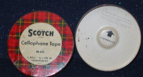 Scotch Tape Plaid Tin 1940s
