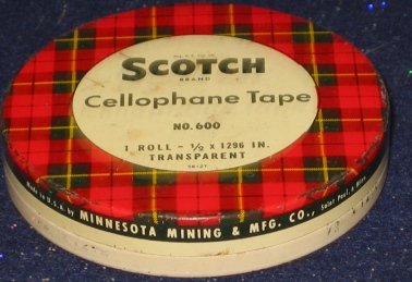 Scotch Tape Plaid Tin 1940s