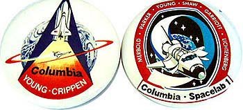 Space Shuttle Pinback Pins