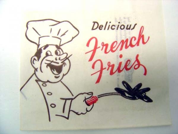 French Fries Fast Food Bags 1950s