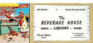 Liquor Store Blotter 1940s