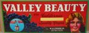 Valley Beauty Crate Label