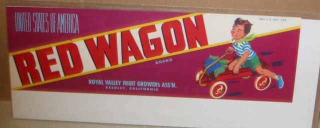 Red Wagon Crate Label