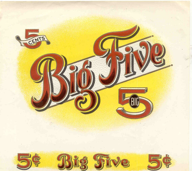 Big Five Cigar Label